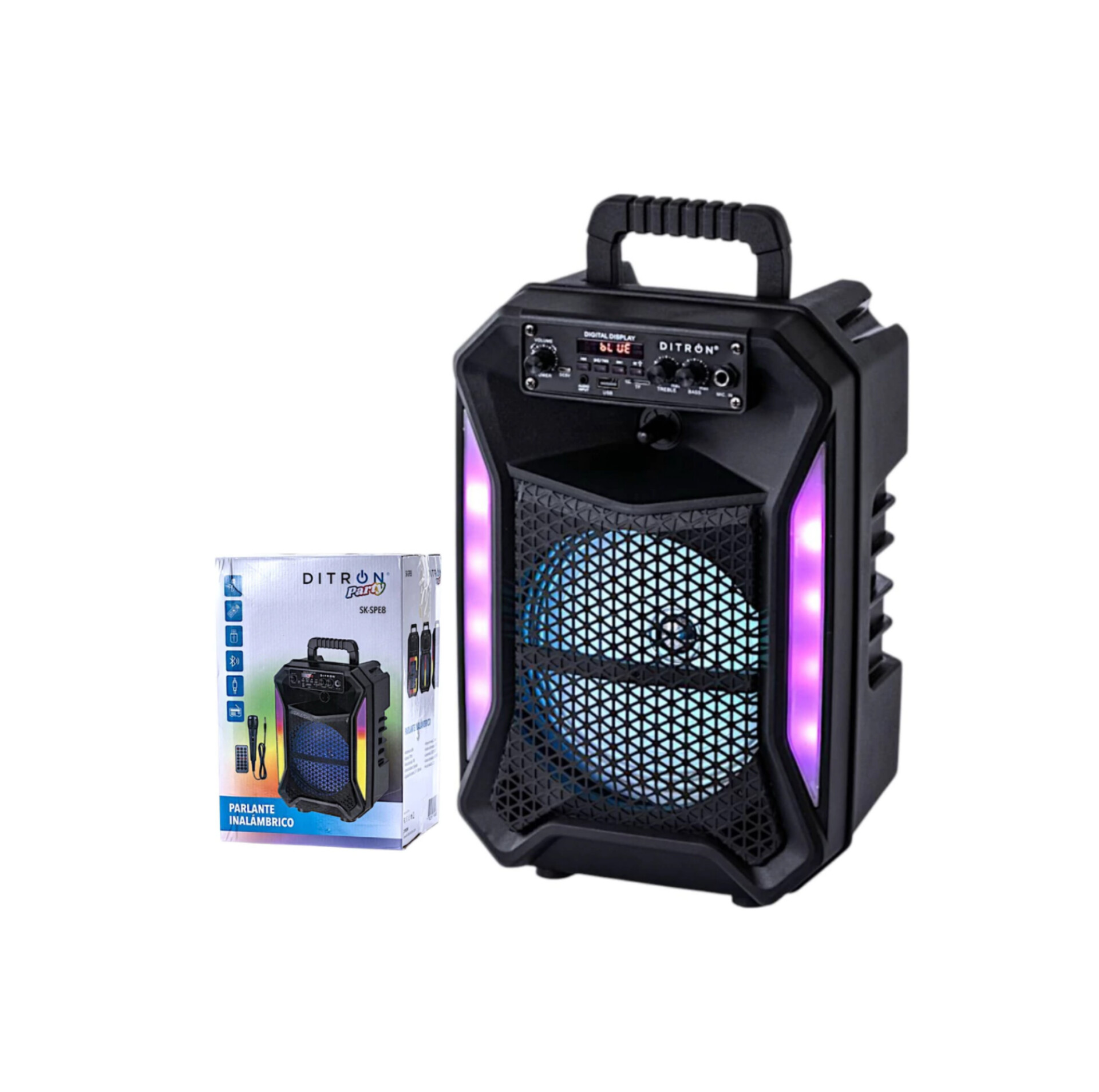 PARLANTE BT CON MICRÓFONO 8 PULGADAS DITRON